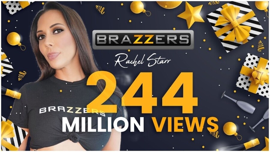 Rachel Starr Celebrates 244M Views on Brazzers.com