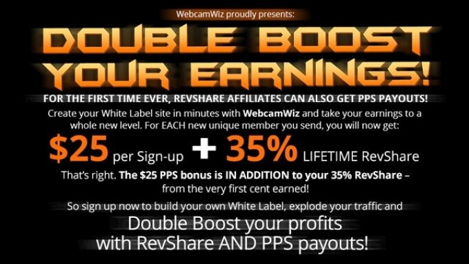 WebcamWiz Offers ‘Double Boost’ Earnings Promo