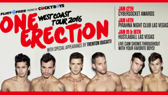 CockyBoys Partners With Flirt4Free for 'One Erection' West Coast Tour