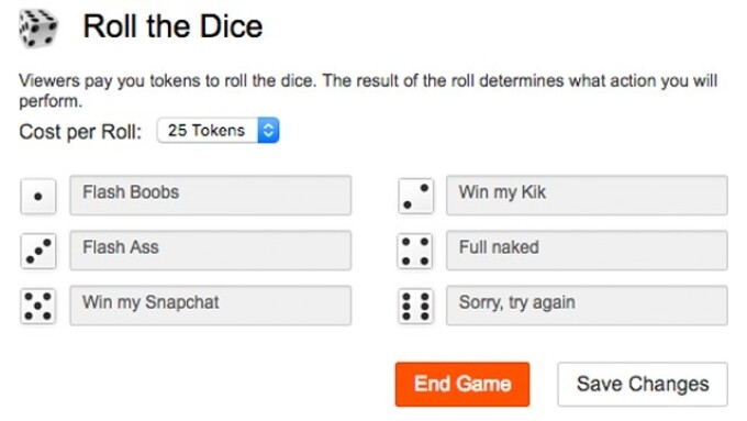 CAM4 Announces 'Roll the Dice' Tipping Game