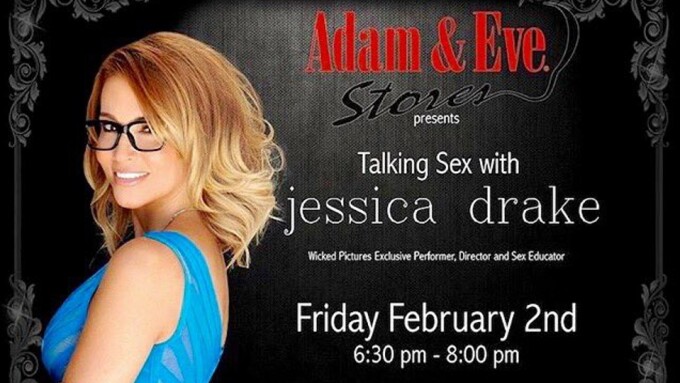 Jessica Drake to Give Sex Talk at  Adam & Eve Store in Oklahoma City