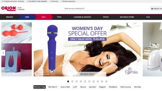 Sex Toy Distributor Orion Wholesale Relaunches Online Shop