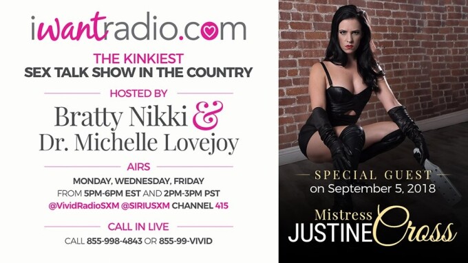 iWantRadio Welcomes Mistress Justine Cross Today  