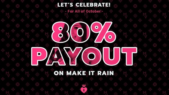 ManyVids Offers 80 Percent 'Make It Rain' Payout for October