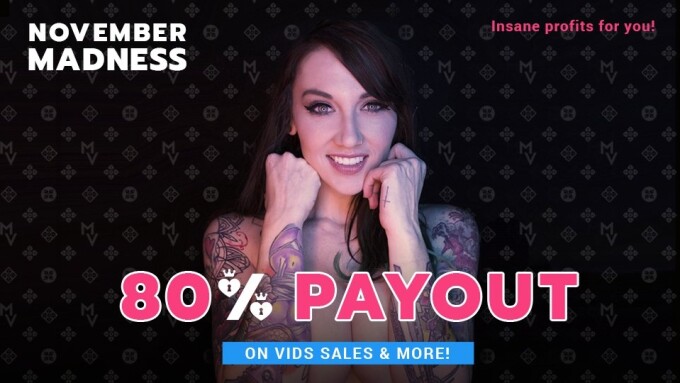 ManyVids Announces 80% Payout Special for November