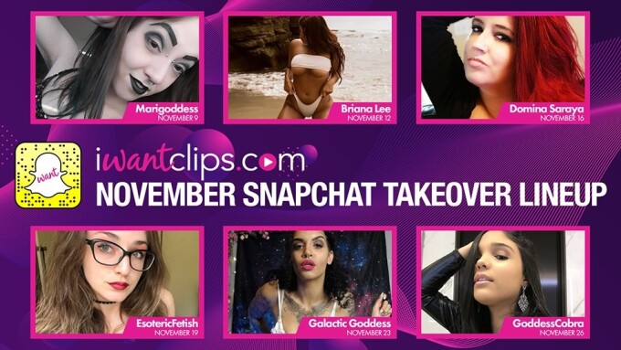 iWantClips Reveals November Snapchat Takeovers