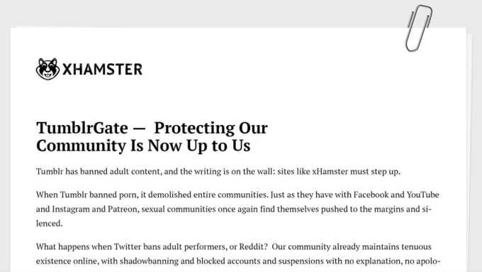 xHamster Releases Statement on #TumblrGate 