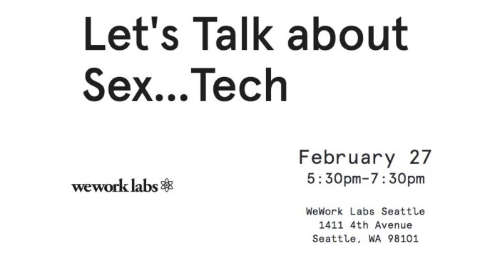 'Let's Talk About Sex ... Tech' Panel Set for Today in Seattle 