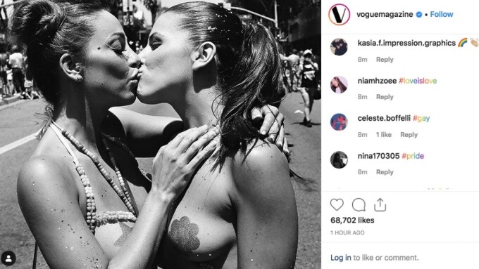 Vogue Instagram Spotlights Abigail Mac, Adriana Chechik L.A. #Pride Kiss