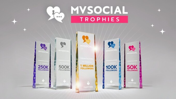 ManyVids Presents MV Social Trophies Rewards Promotional Excellence XBIZ Com