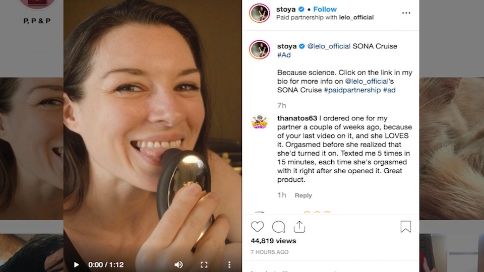 LELO Drafts Stoya as Influencer for SFW Instagram Campaign