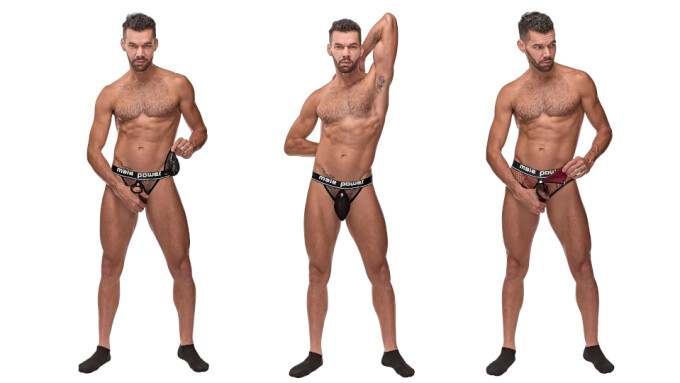 Male Power Cock Pit Net Mini Cock Ring Short Underwear with Snap