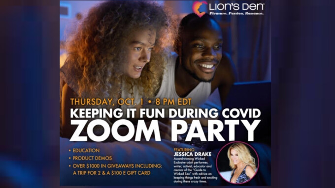 Jessica Drake, Lion's Den Partner Up for Sex-Positive Zoom Party