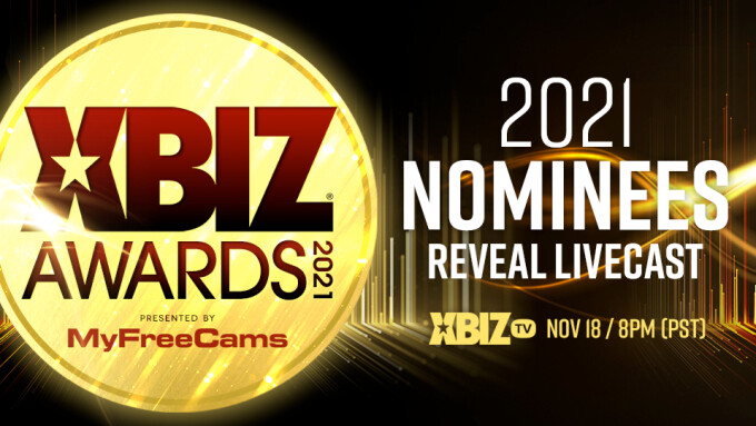 2021 XBIZ Awards Nominees Reveal Livecast Tonight on XBIZ.tv