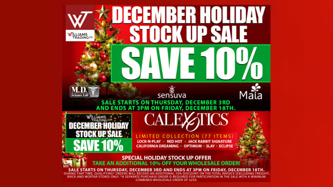Williams Trading Launches Brick-and-Mortar 'Christmas Stock-Up Sale'