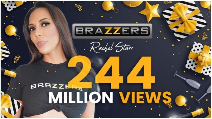 Rachel Starr Celebrates 244M Views on Brazzers.com