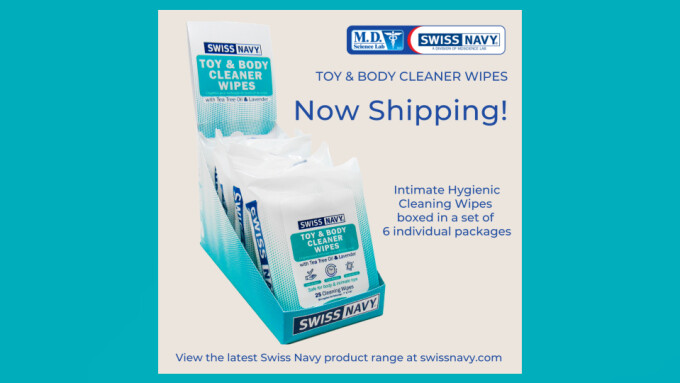 Swiss Navy Now Shipping 'Toy & Body Cleaner Wipes'