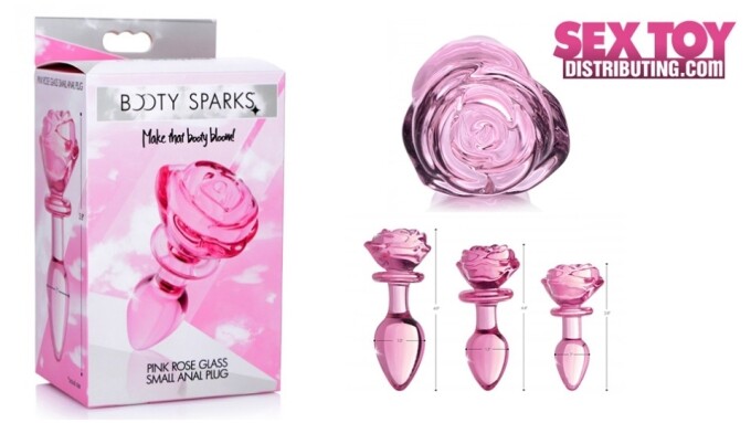 SexToyDistributing Ships Booty Sparks' 'Pink Rose Glass' Plugs