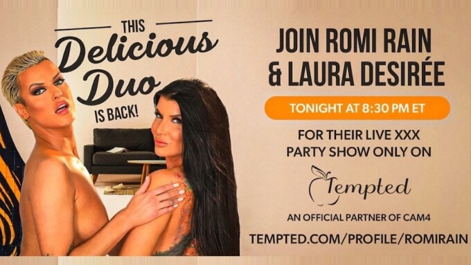 Romi Rain, Laura Desiree to Host Virtual Party on Tempted.com