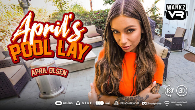 April Olsen Gets Wet in WankzVR's 'Pool Lay'