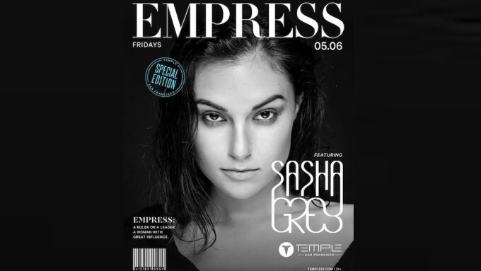 Sasha Grey to DJ at San Francisco's Temple Nightclub