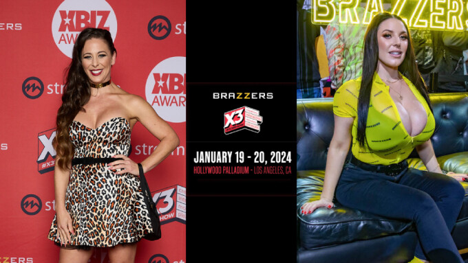 Cherie DeVille, Angela White Headline Brazzers Lineup at X3 Expo