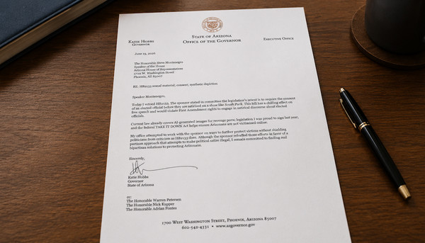 Arizona Governor Vetoes 'Protect Act' With New Consent Provisions