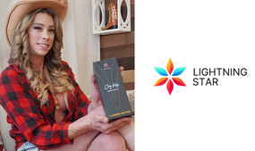 Lightning Star World Debuts Casey Kisses Stroker, Dildo