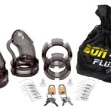 Black Bon4Plus Silicone Chastity Kit