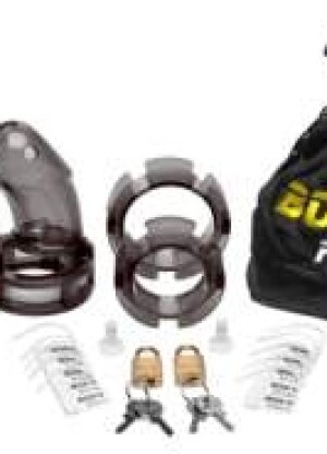 Black Bon4Plus Silicone Chastity Kit