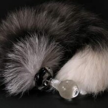 Crystal Minx Tail (Xtra Large Silver Fox Tail)