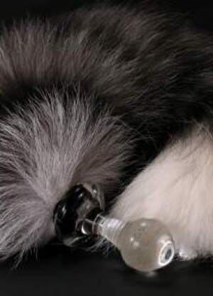 Crystal Minx Tail (Xtra Large Silver Fox Tail)