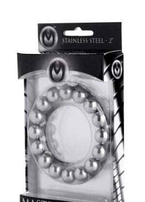 Master Series - Meridian Stainless Steel Beaded Cock Ring