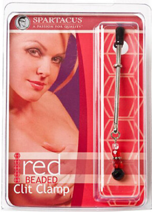 Red Beaded Tweezer Clit Clamp