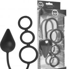 Master Series - Triple Threat Silicone Tri Cock Ring and Anal Plug