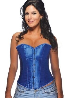 Sweetheart Corset with Front Steel Busks Closure Royal Blue