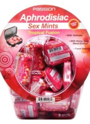 Tropical Fusion Aphrodisiac Sex Mints Retail Fishbowl Display- 60 Piece Display