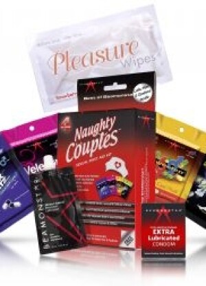  Naughty Couples Sexual First Aid Kit W/ Bealube, Pleasure Wipe & Condom