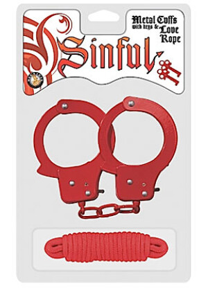 Sinful Metal Cuffs with Keys & Love Rope