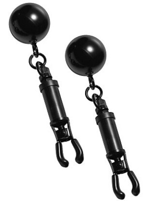 Master Series - Black Bomber Nipple Clamps with Ball Weights