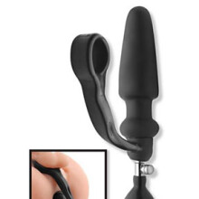 Master Series Exxpander Inflatable Plug with Cock Ring and Removable Pump