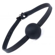 Silicone Ball Gag with Premium Garment Leather