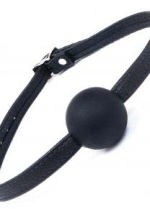 Silicone Ball Gag with Premium Garment Leather