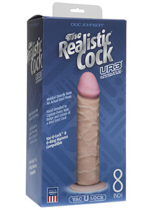 The Realistic Cock UR3 (Without Balls) 8” – White