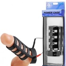 Zeus Power Cage Silicone E-Stim Cock and Ball Sheath