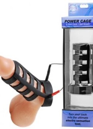 Zeus Power Cage Silicone E-Stim Cock and Ball Sheath
