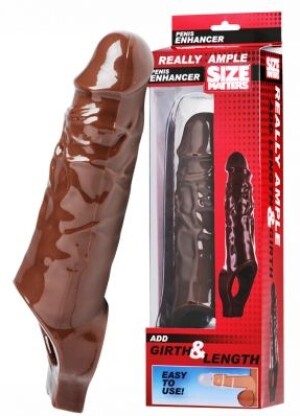 Size Matters Really Ample Brown Penis Enhancer Sheath