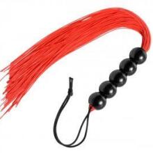 Crimson Tied Afterglow Rubber Flogger with Beaded Handle