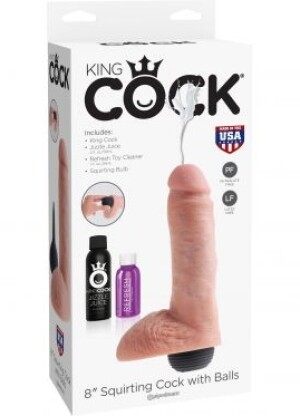 King Cock 8" Squirting Cock w/ Balls