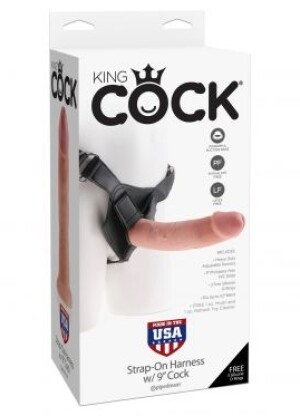 King Cock Strap-On Harness w/ 9" Cock